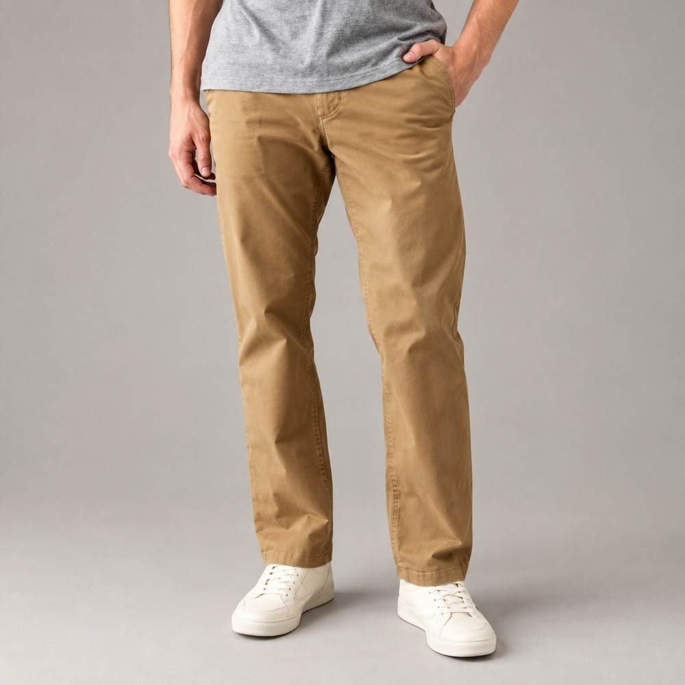 American Eagle Mens Original Bootcut Flex Chino Pants Khaki Tan Brown